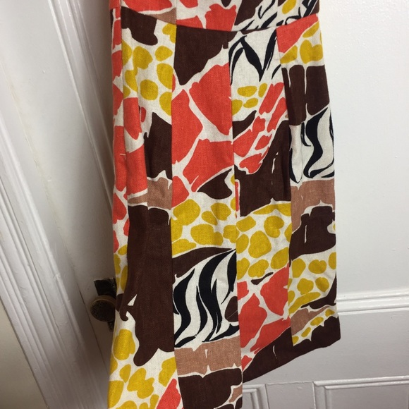 Tibi vintage orange brown strapless pattern dress - Picture 6 of 7